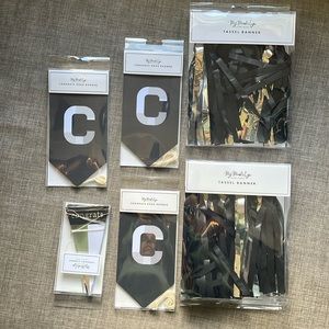 Graduation Congratulations Decor My Mind's Eye  Black White & Silver Banners Set